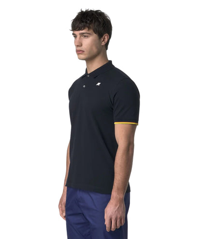 K-way Polo in Cotone Piquet Vincent K1125BW Blu Navy