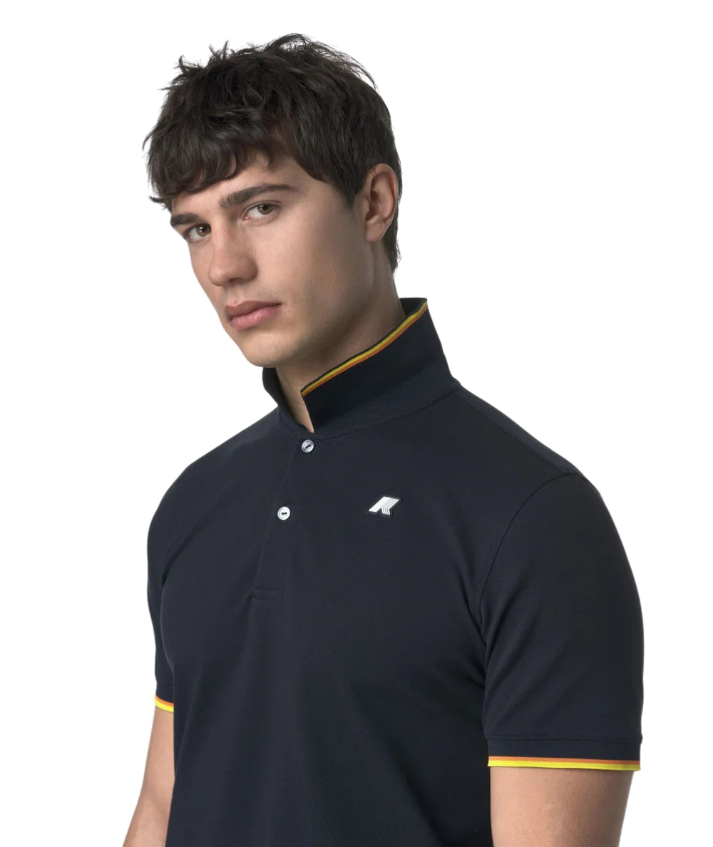 K-way Polo in Cotone Piquet Vincent K1125BW Blu Navy