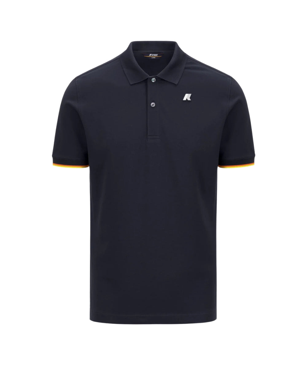 K-way Polo in Cotone Piquet Vincent K1125BW Blu Navy