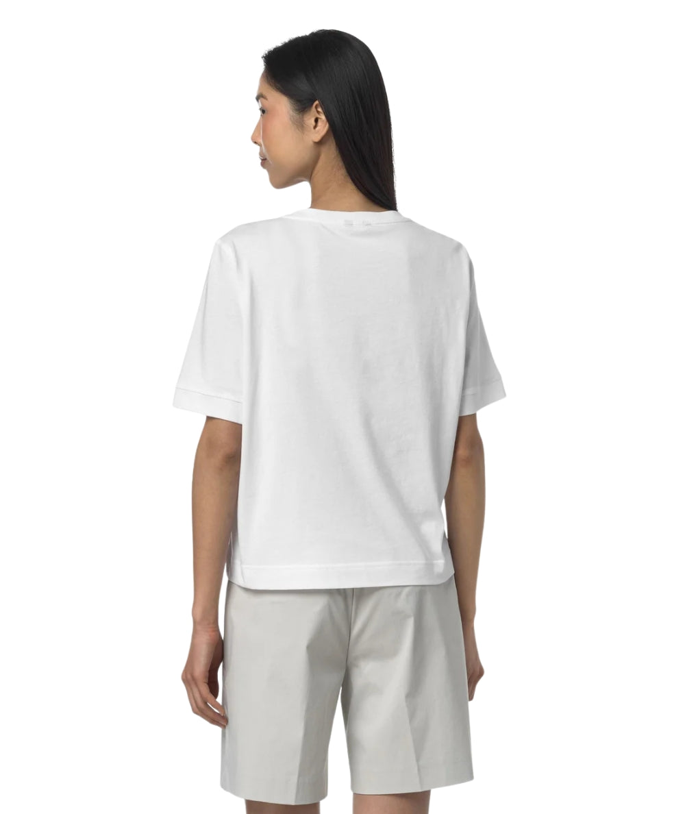K-way T-shirt Boxy in Jersey di Cotone Selune K2148EW Bianco