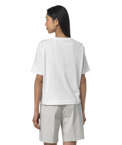 K-way T-shirt Boxy in Jersey di Cotone Selune K2148EW Bianco