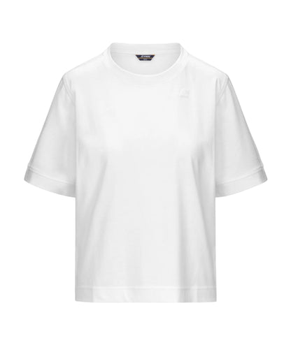 K-way T-shirt Boxy in Jersey di Cotone Selune K2148EW Bianco