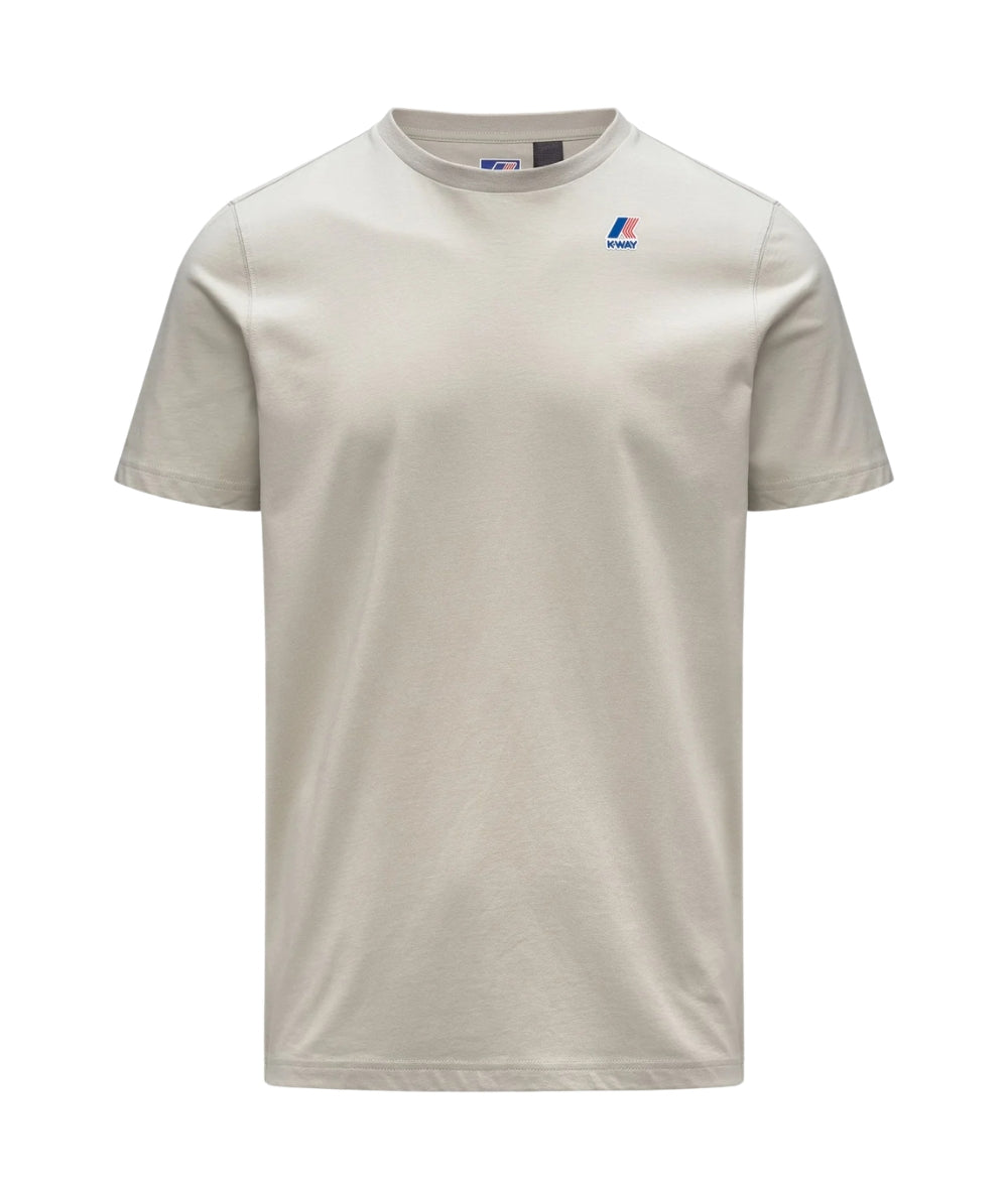 K-way T-shirt Girocollo con Logo Leonide K7142KW Beige