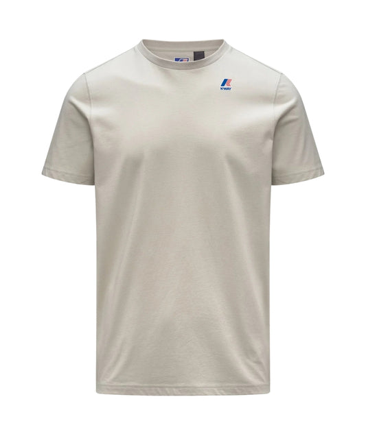 K-way T-shirt Girocollo con Logo Leonide K7142KW Beige