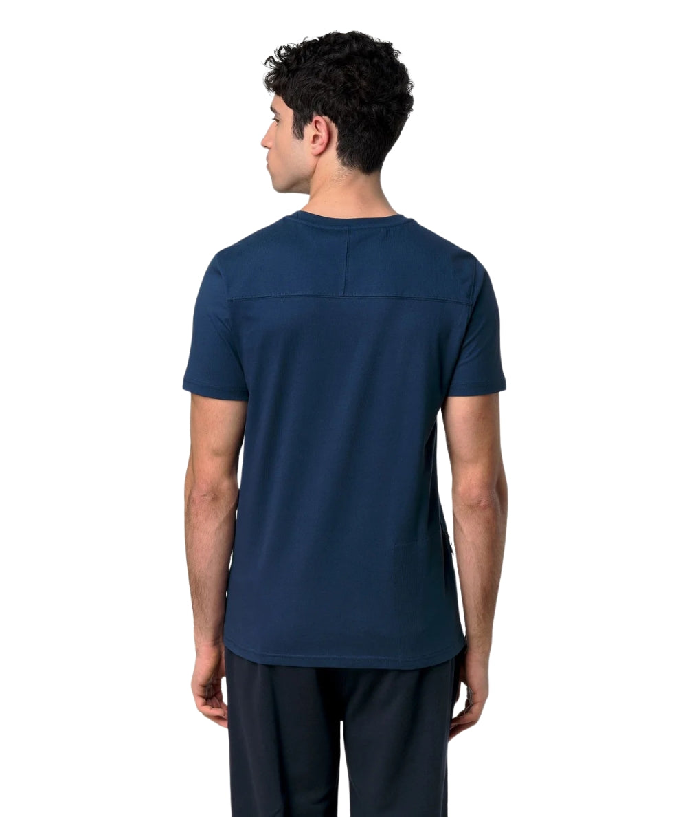 K-way T-shirt Girocollo con Logo Leonide K7142KW Blu Insignia