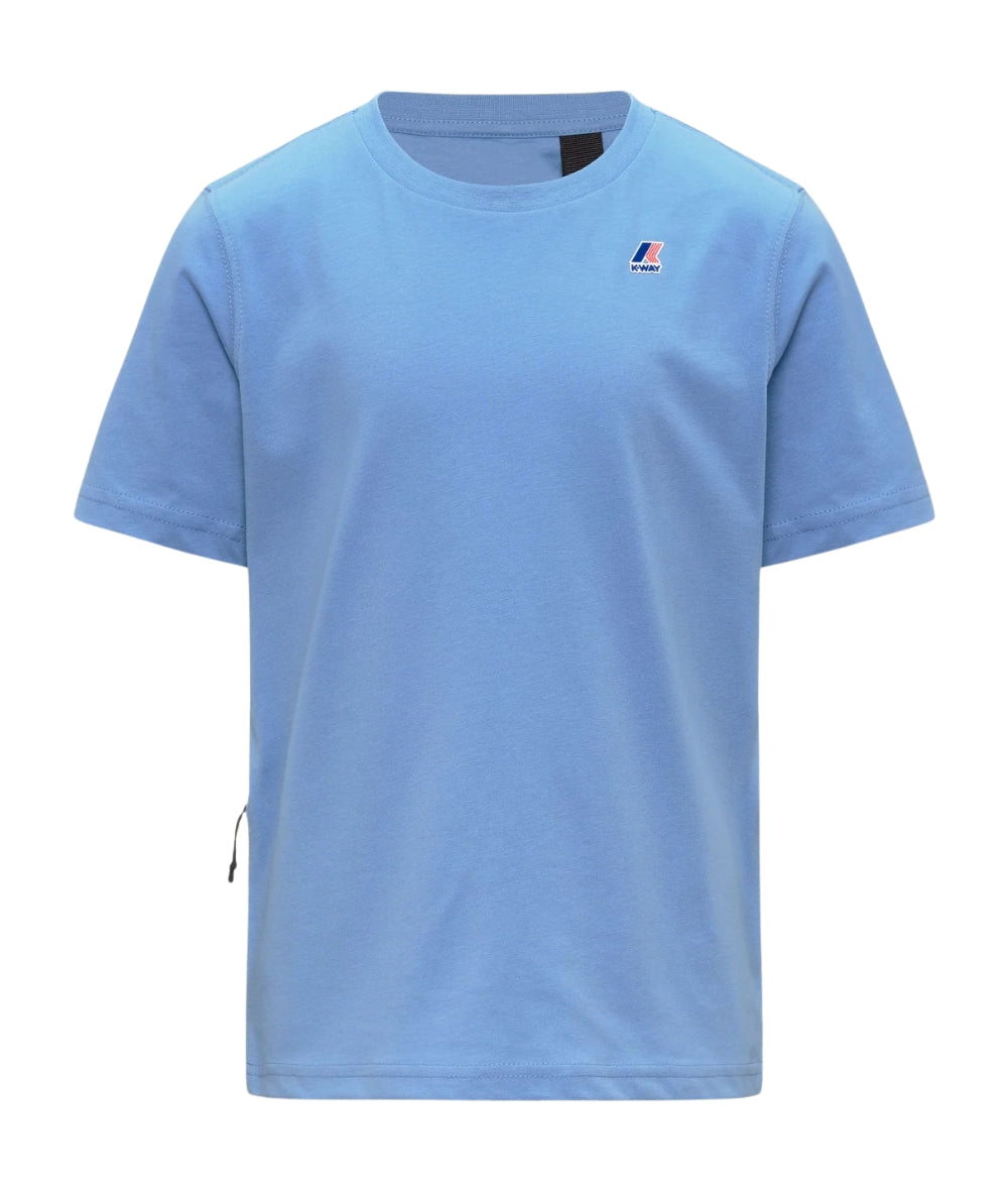 K-way T-shirt Girocollo con Logo P. Leonide K7133YW Azzurro