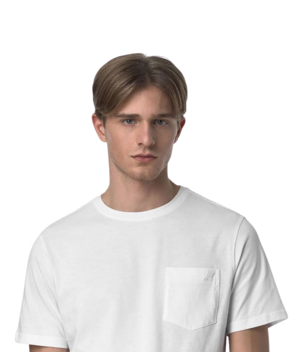 K-way T-shirt Sigur con Taschino K31368W Bianco