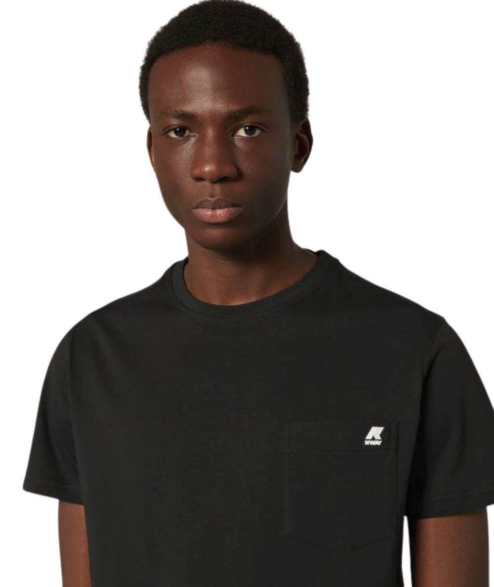K-way T-shirt Sigur con Taschino K31368W Nero