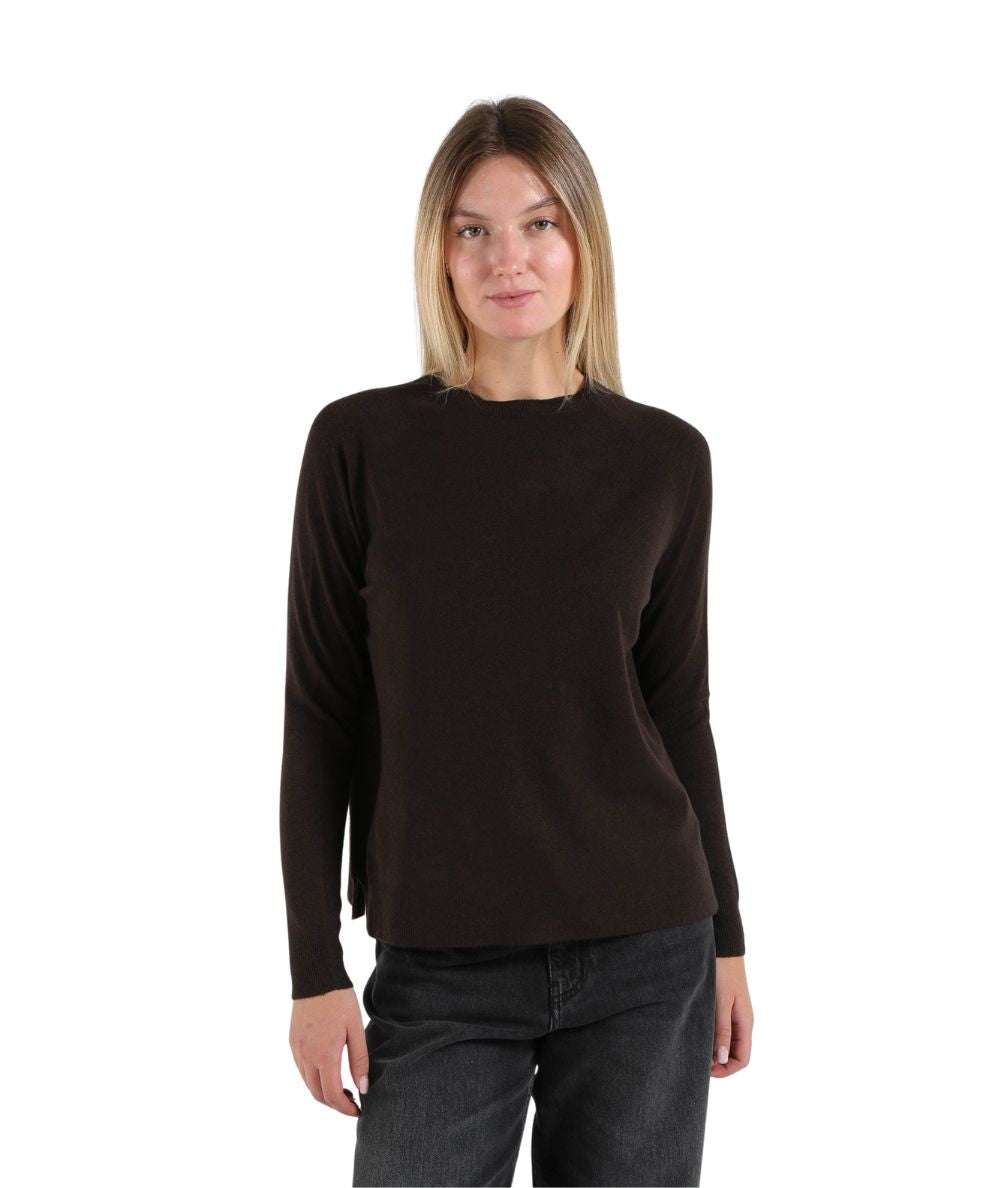 KAOS DAY BY DAY Maglia con Spacchetti Laterali SIBPT046 Marrone Fondente