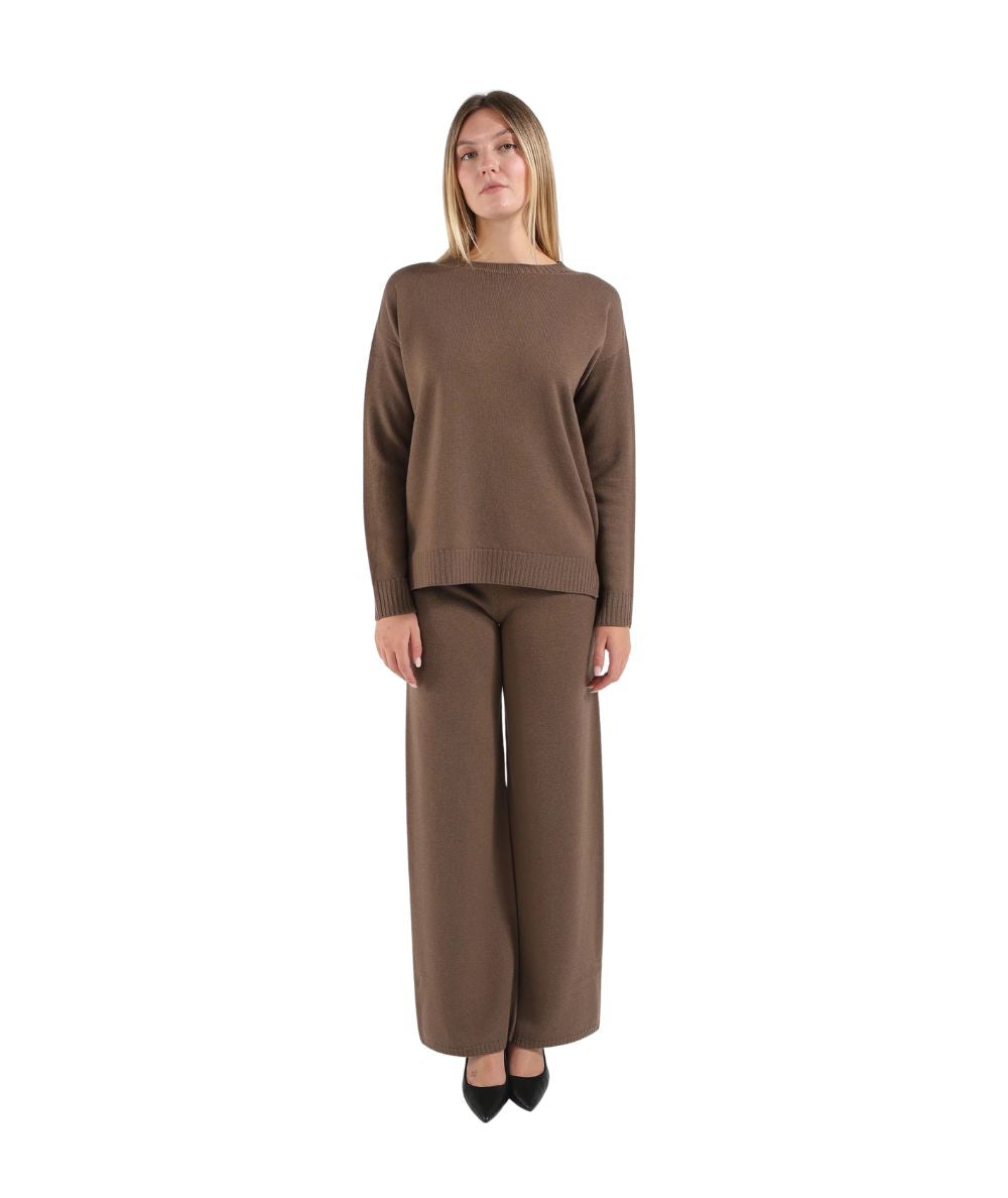 KAOS DAY BY DAY Pantaloni in Maglia SIBPT058 Marrone Cacao