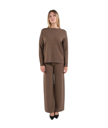 KAOS DAY BY DAY Pantaloni in Maglia SIBPT058 Marrone Cacao