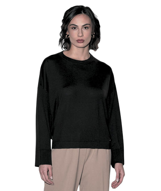 Kaos Fashion Maglia in Lana Merinos RI1NT026 Nero