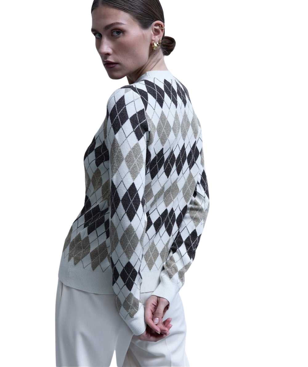 Kaos Day By Day Maglia con Motivo a Rombi RIBPT027 Multicolore 