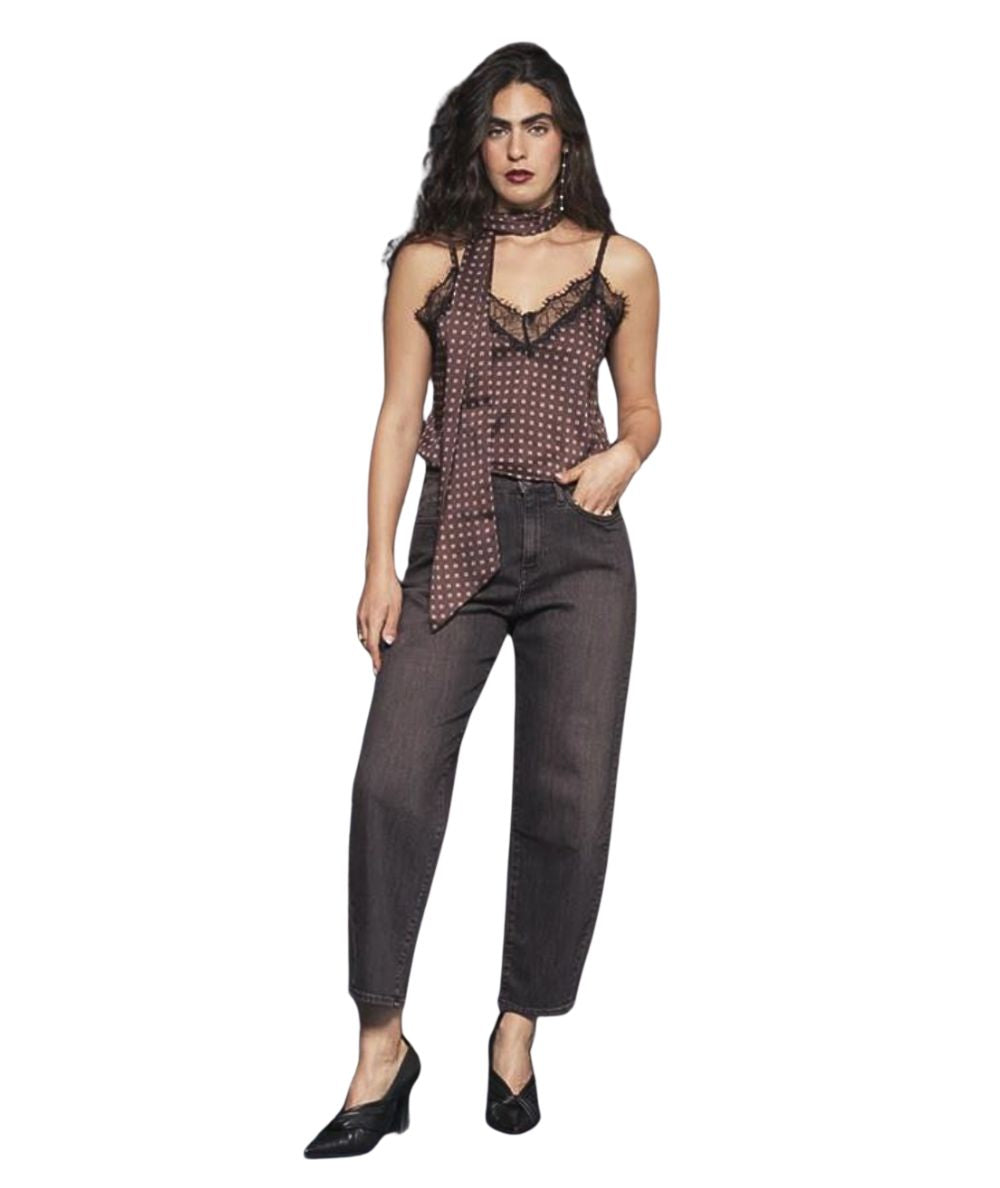 Kaos Denim Pantalone Baloon Fit RI6MG031 Marrone