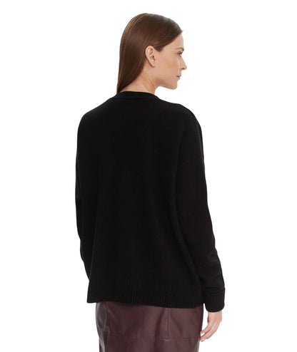 Kaos Fashion Cardigan Scollo a V RI1KT023 Nero