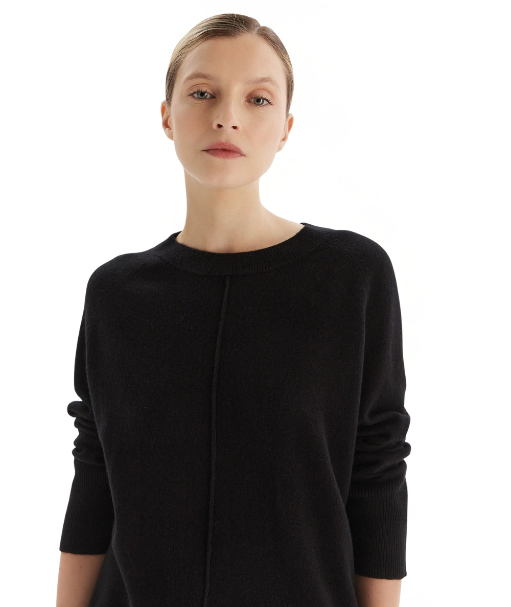 Kaos Fashion Maglione con Spacchi RI1KT003 Nero