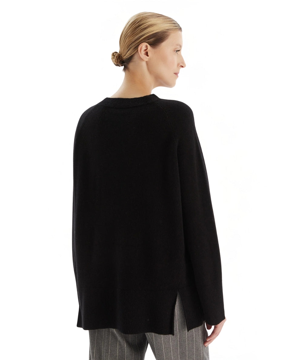 Kaos Fashion Maglione con Spacchi RI1KT003 Nero