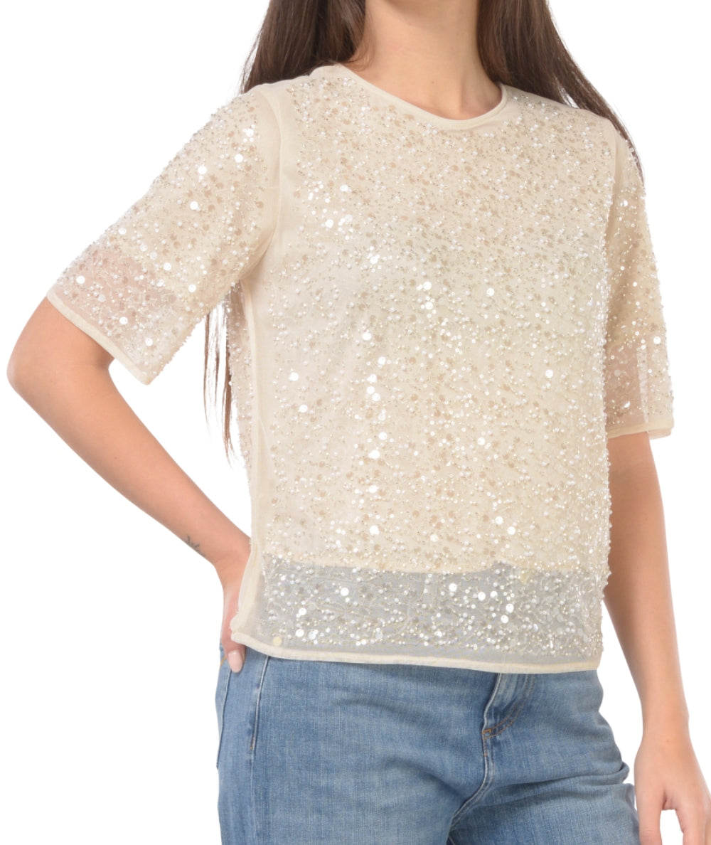 Kaos Fashion T-Shirt Donna RP1NT001 Nude