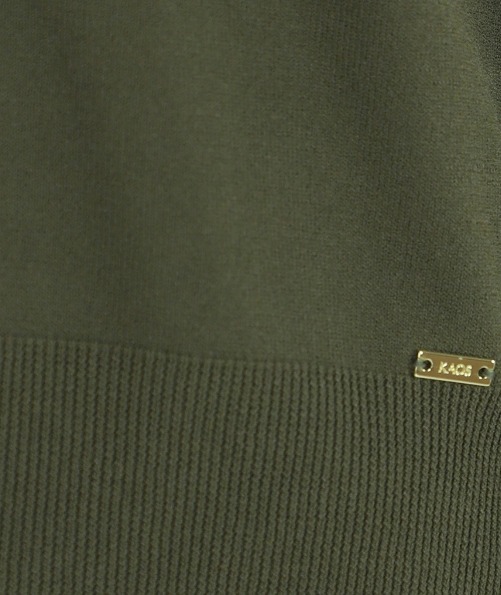 Kaos Jeans Maglia con Scollo a V SPJPT029 Verde Militare