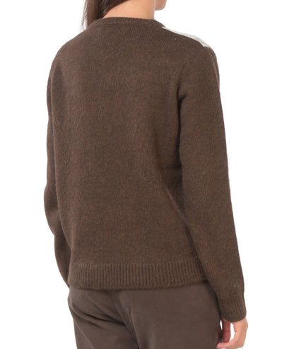 Kaos Jeans Diamond Pullover mit Brosche RIJFP001 Braun