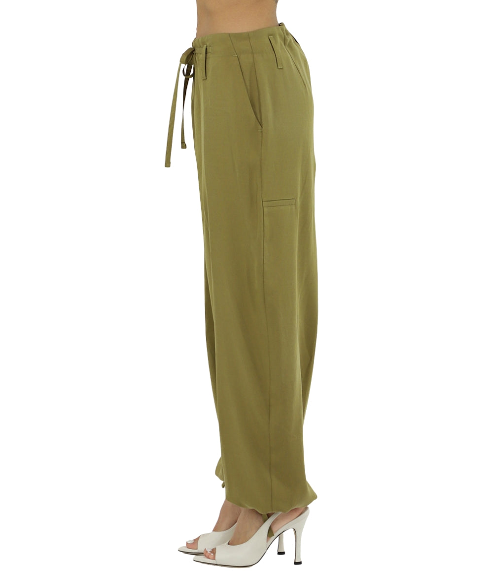 Kaos Jeans Pantaloni in Lyocell e Lino SPJOR002 Verde Olio 