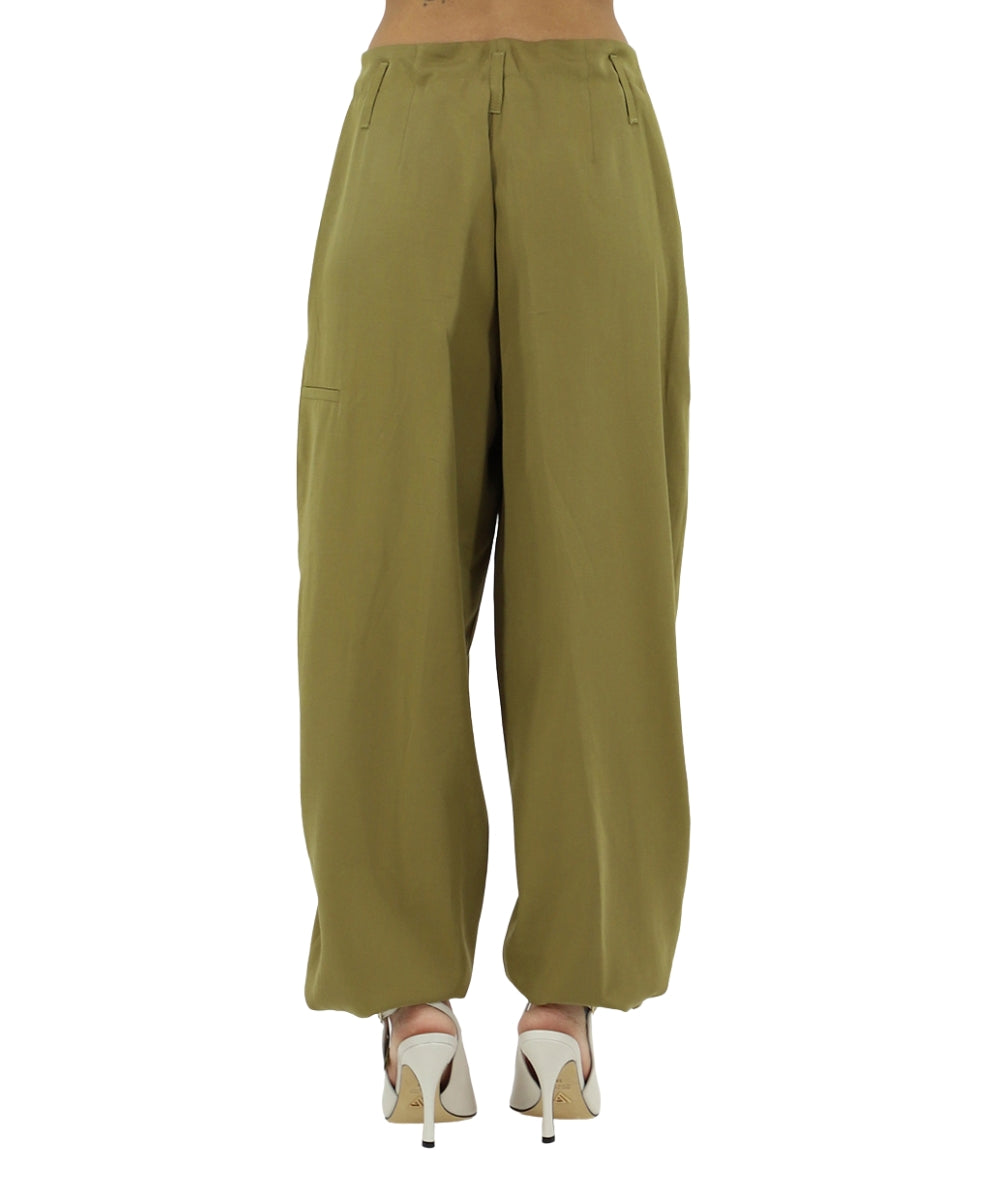 Kaos Jeans Pantaloni in Lyocell e Lino SPJOR002 Verde Olio 
