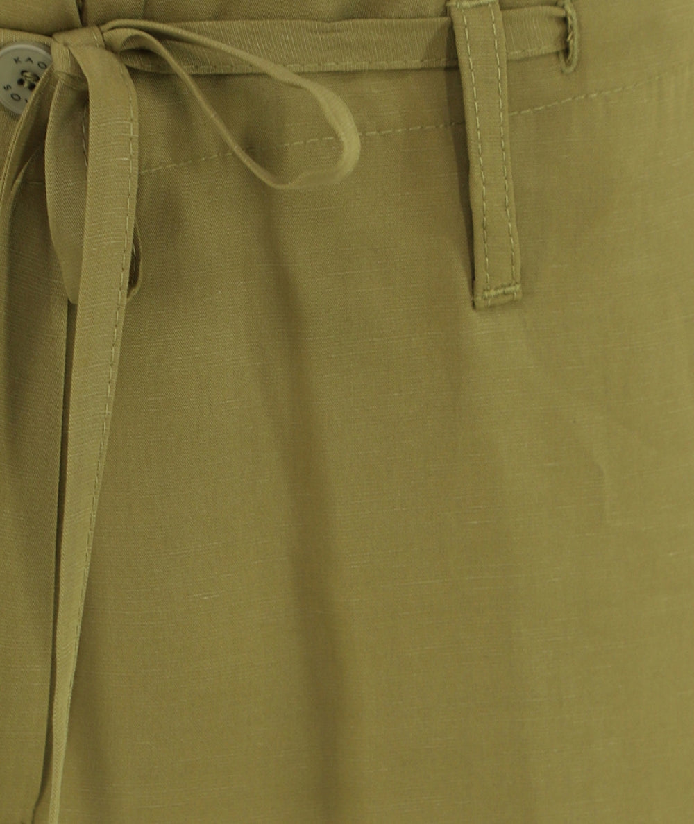 Kaos Jeans Pantaloni in Lyocell e Lino SPJOR002 Verde Olio 