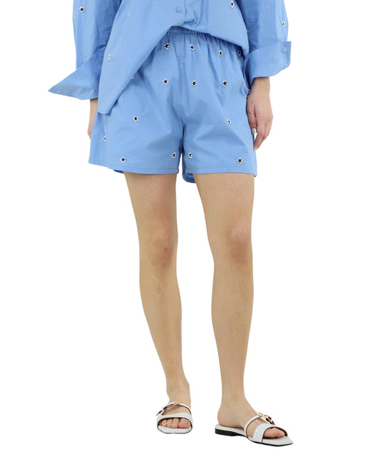 Kaos Jeans Shorts con Margherite All Over SPJPR002 Azzurro