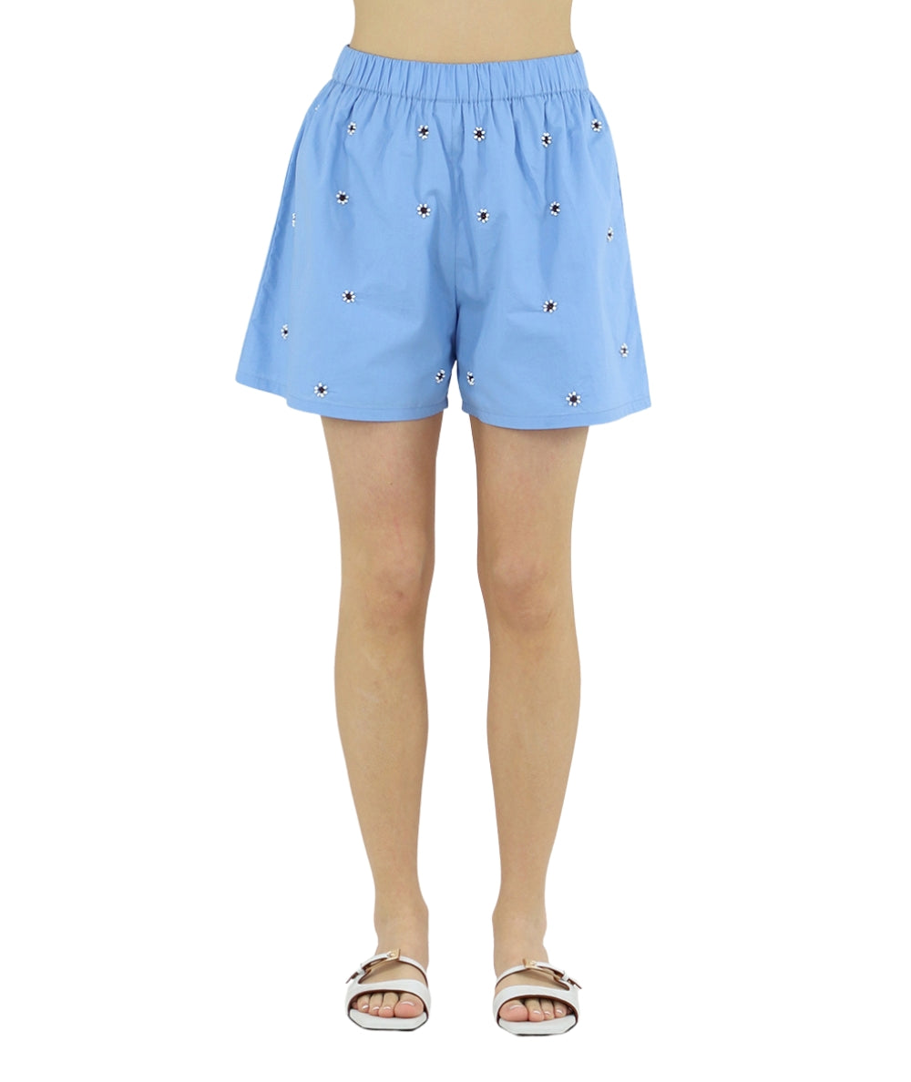 Kaos Jeans Shorts con Margherite All Over SPJPR002 Azzurro 3
