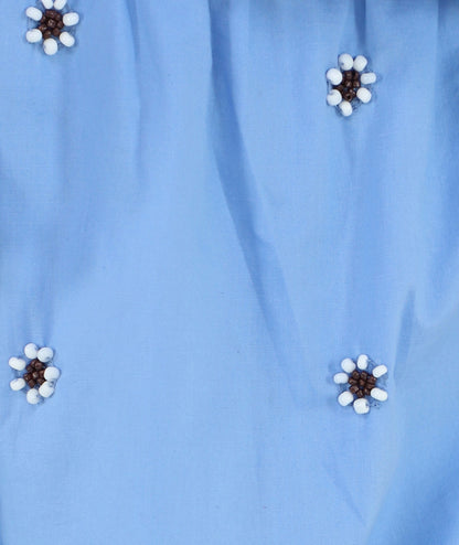 Kaos Jeans Shorts con Margherite All Over SPJPR002 Azzurro