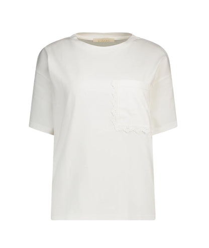 Kaos Jeans T-shirt con Taschino SPJMA005 Bianco Panna