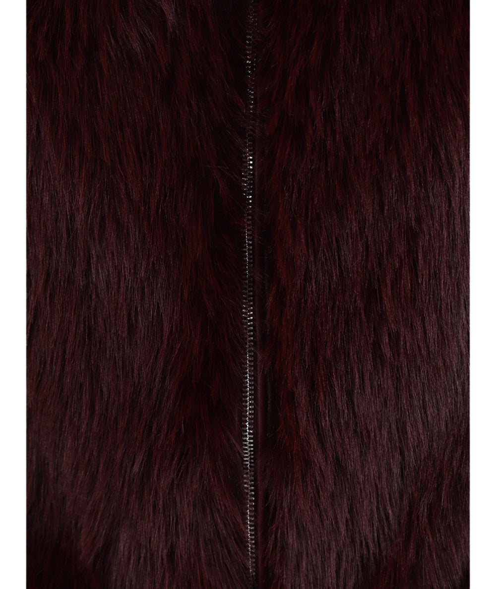 Kaos Jeans Bomber in Faux Fur RIJLE001 Bordeaux