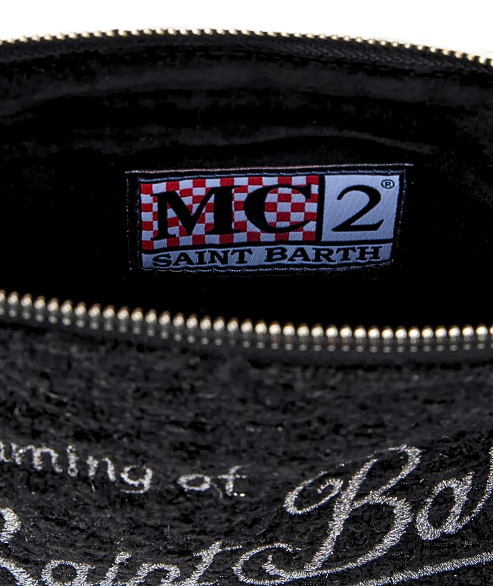 MC2 SAINT BARTH Pochette con Tracolla in Tweed PARISIENNE TWEED 00EMB Nero