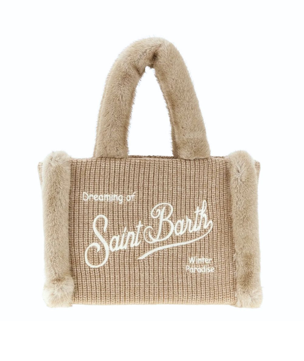 MC2 Saint Barth Borsa COLETTE SHEARLING RIB COL0034 Beige