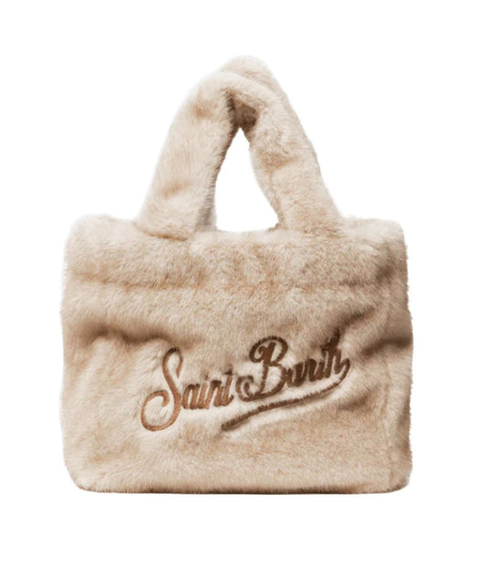 MC2 Saint Barth Borsa in Eco Pelliccia COLETTE SOFT FUR COL0033 Beige