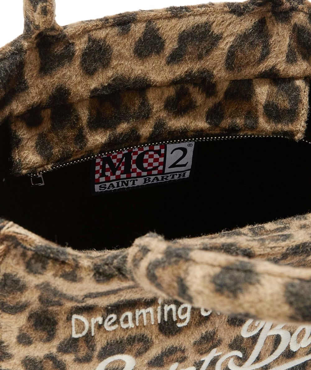 MC2 Saint Barth Borsa Leopardata COLETTE FELT COL0037 Marrone