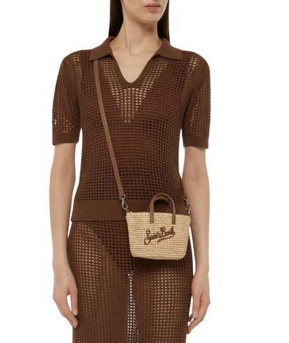 MC2 Saint Barth Borsa Raffia City Mini 00358L Naturale Marrone