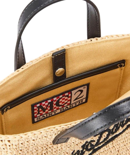 MC2 Saint Barth Borsa Raffia City Mini 00421L Naturale Nero