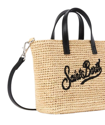 MC2 Saint Barth Borsa Raffia City Mini 00421L Naturale Nero