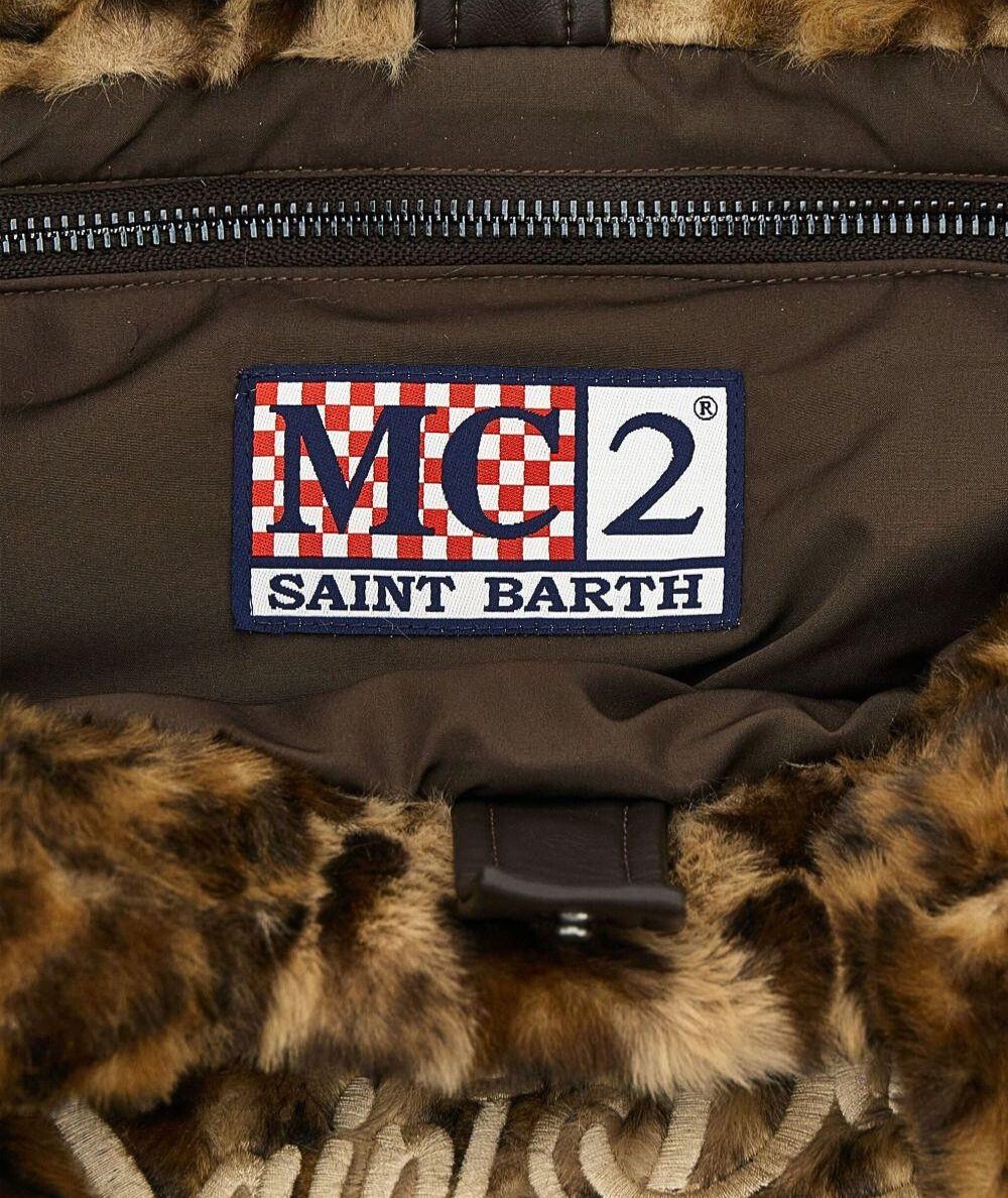 MC2 Saint Barth Borsa in Eco Pelliccia Leopardata COLETTE SOFT FUR COL0033 Marrone