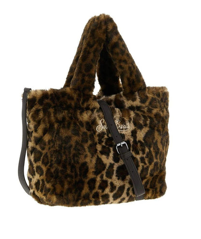 MC2 Saint Barth Borsa in Eco Pelliccia Leopardata COLETTE SOFT FUR COL0033 Marrone
