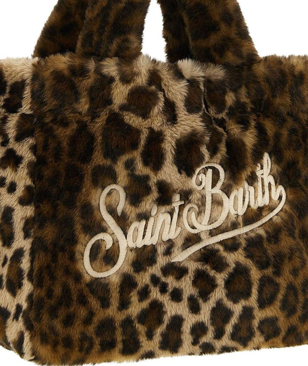 MC2 Saint Barth Borsa in Eco Pelliccia Leopardata COLETTE SOFT FUR COL0033 Marrone