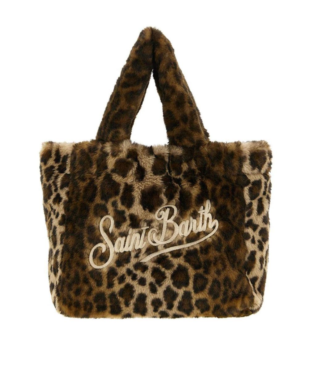 MC2 Saint Barth Borsa in Eco Pelliccia Leopardata COLETTE SOFT FUR COL0033 Marrone