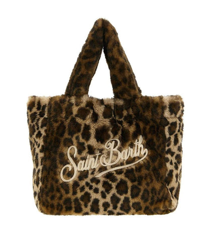 MC2 Saint Barth Borsa in Eco Pelliccia Leopardata COLETTE SOFT FUR COL0033 Marrone