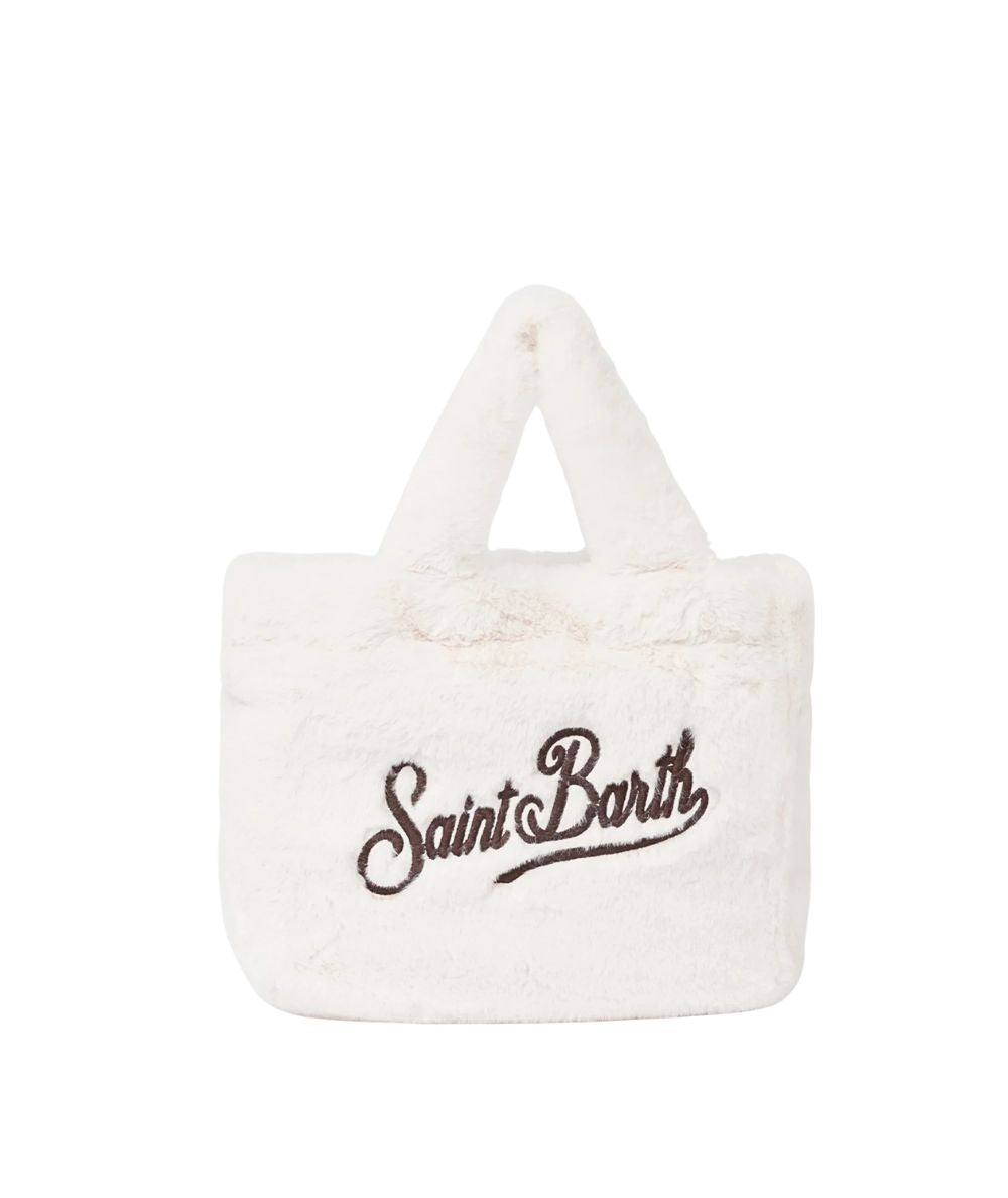MC2 Saint Barth Borsa in Eco Pelliccia VANITY MINI SOFT FUR VAMI021 Bianco