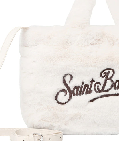 MC2 Saint Barth Borsa in Eco Pelliccia VANITY MINI SOFT FUR VAMI021 Bianco