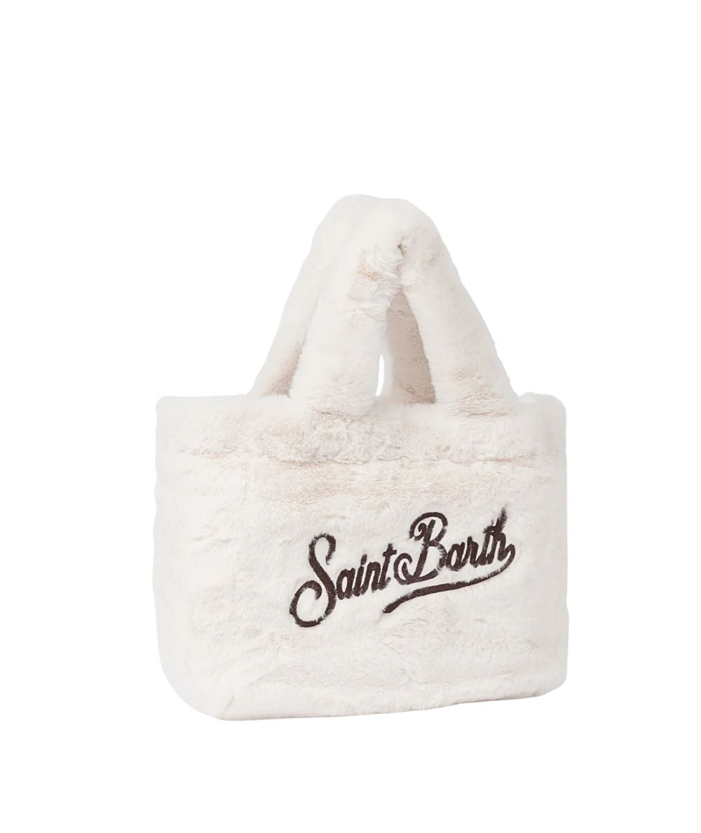 MC2 Saint Barth Borsa in Eco Pelliccia VANITY MINI SOFT FUR VAMI021 Bianco