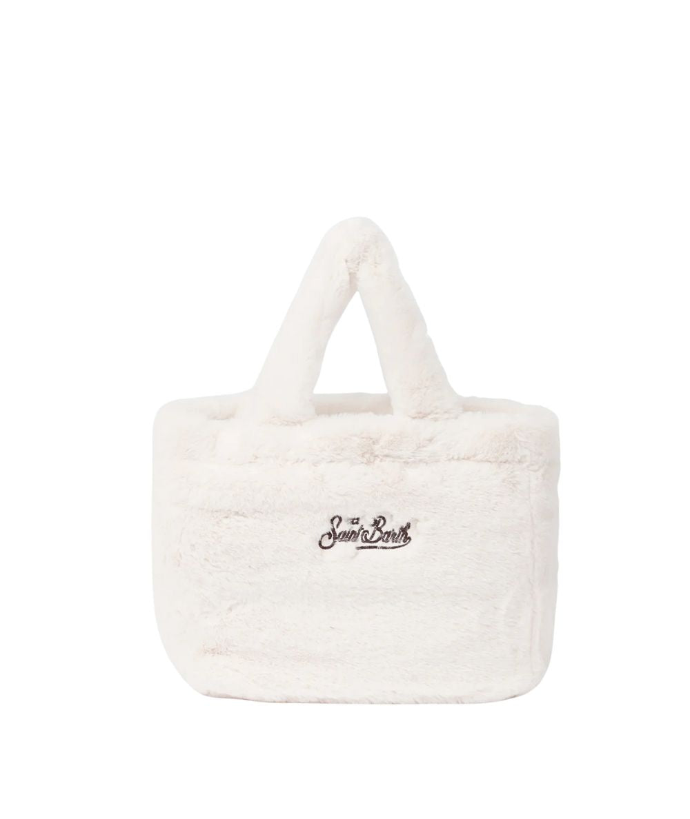 MC2 Saint Barth Borsa in Eco Pelliccia VANITY MINI SOFT FUR VAMI021 Bianco