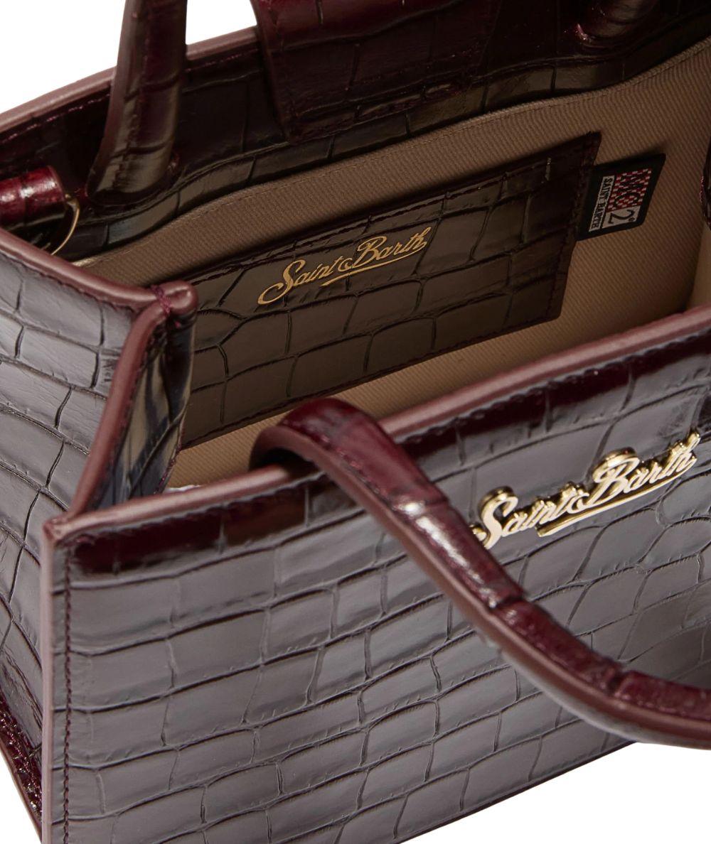 MC2 Saint Barth Borsa in Pelle Stampa Cocco SHOP BAG MINI SHBM0002 Bordeaux