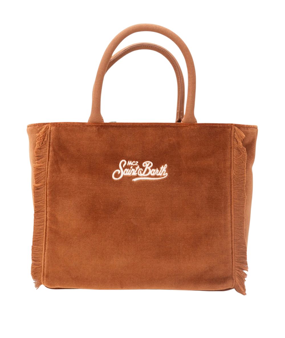 MC2 Saint Barth Borsa in Velluto COLETTE VELVET COL0038 Marrone Caramello